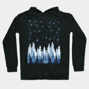 Pine trees in snowfall Hoodie